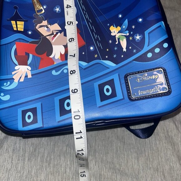 Loungefly Disney Captain Hook Peter Pan Tinkerbell Blue Mini Backpack Purse - Picture 9 of 12